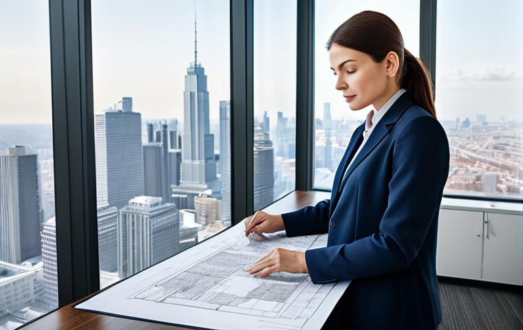 **
"A professional female architect, fully clothed in modest, modern office attire, reviewing blueprints in a bright, contemporary office overlooking a cityscape, appropriate content, safe for work, perfect anatomy, natural proportions, professional, well-formed hands, proper finger count, natural lighting, architectural photography, high quality."
**