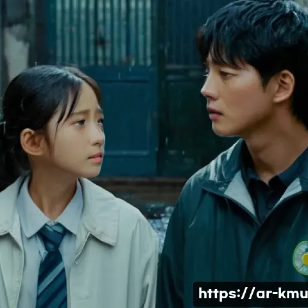 김범수 보고싶다 드라마 인기 이유 - **Prompt:** A poignant scene depicting young Han Jung Woo and young Lee Soo Yeon, both appearing aro...