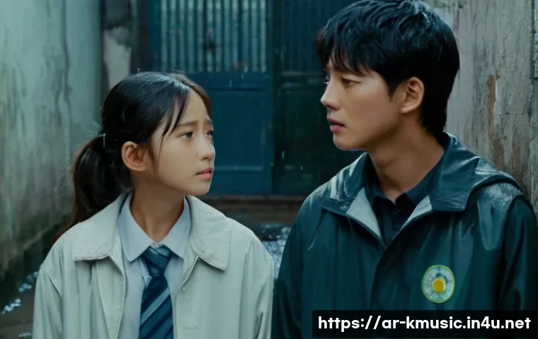 김범수 보고싶다 드라마 인기 이유 - **Prompt:** A poignant scene depicting young Han Jung Woo and young Lee Soo Yeon, both appearing aro...
